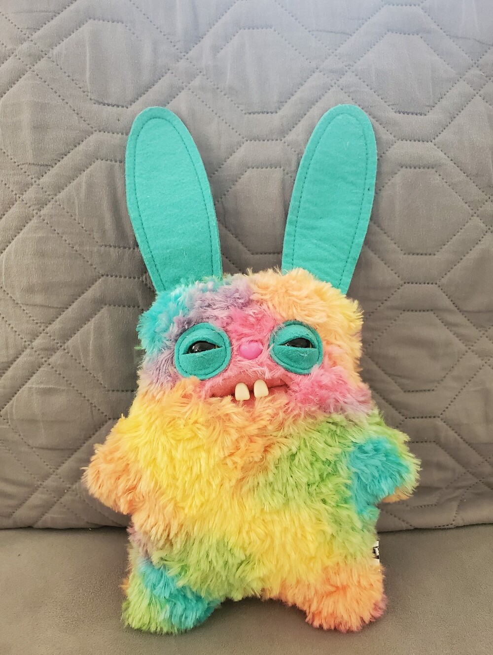 Fuggler Rainbow Tie Dye Rabid Rabbit Plush Weird Ugly Monster